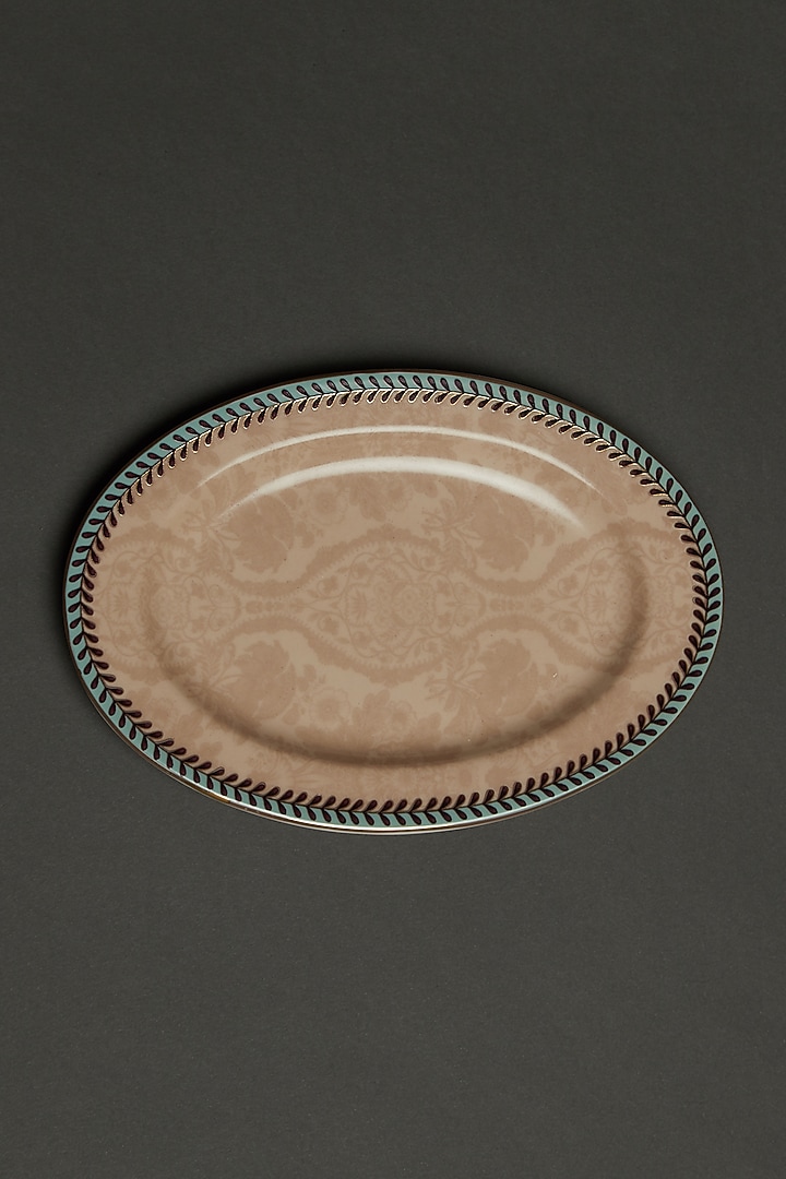 Pink Chidambaram Oval Platter by Ritu Kumar Home at Pernia's Pop Up Shop