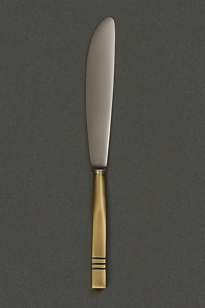 Brass Kansa Knife Set (Set of 2) by Ritu Kumar Home at Pernia's Pop Up Shop