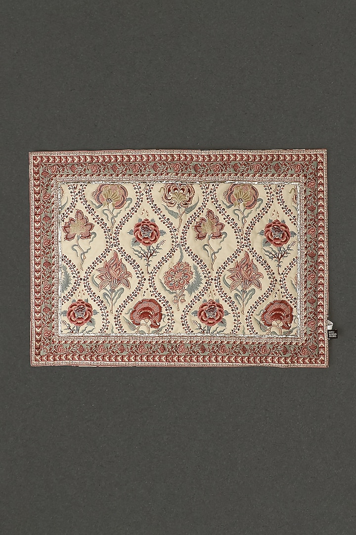 Ivory Lavana Printed Placemats (Set of 2) by Ritu Kumar Home at Pernia's Pop Up Shop