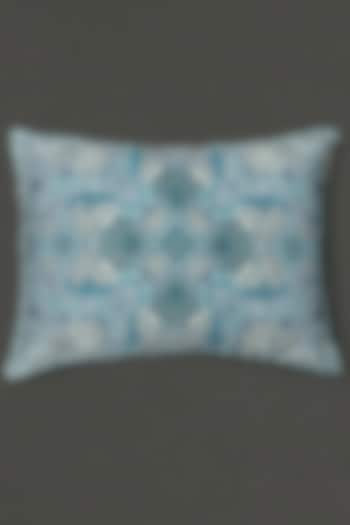 Turquoise Villa Printed Rectangle Cushion With Filler by Ritu Kumar Home