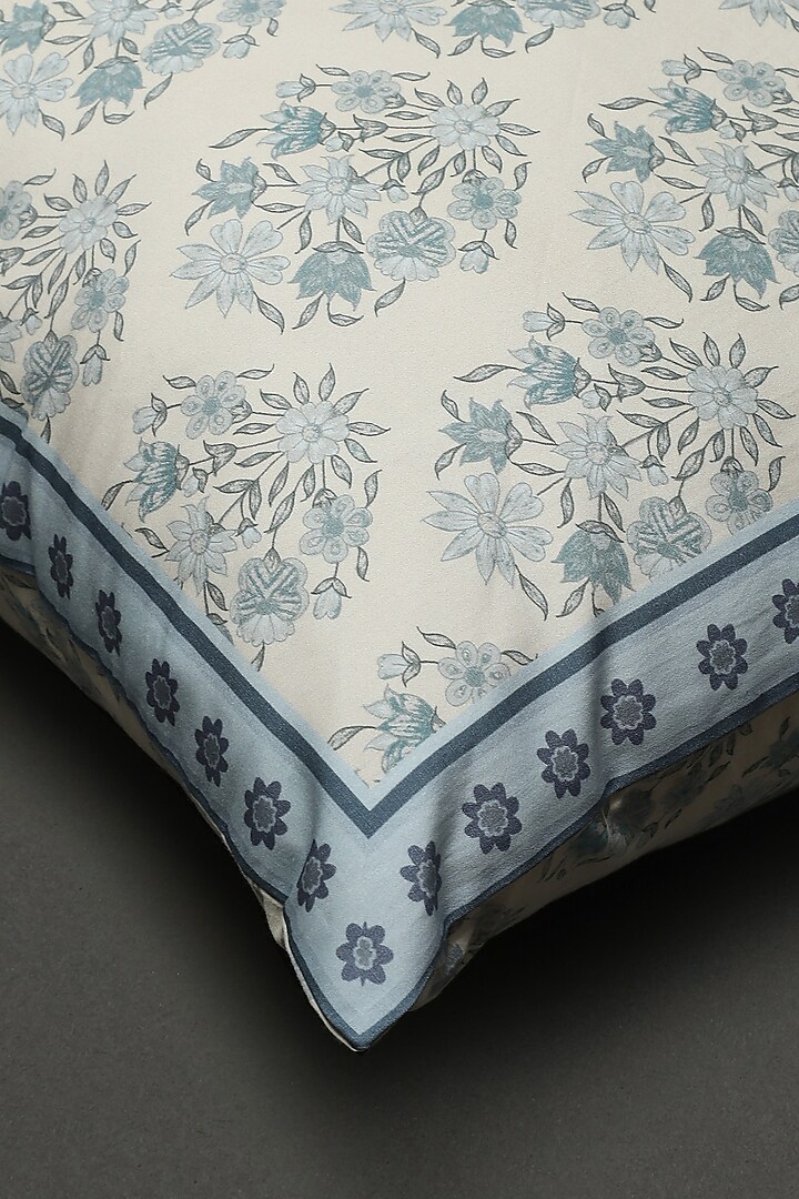 Turquoise Villa Printed Square Cushion With Filler by Ritu Kumar Home at Pernia's Pop Up Shop