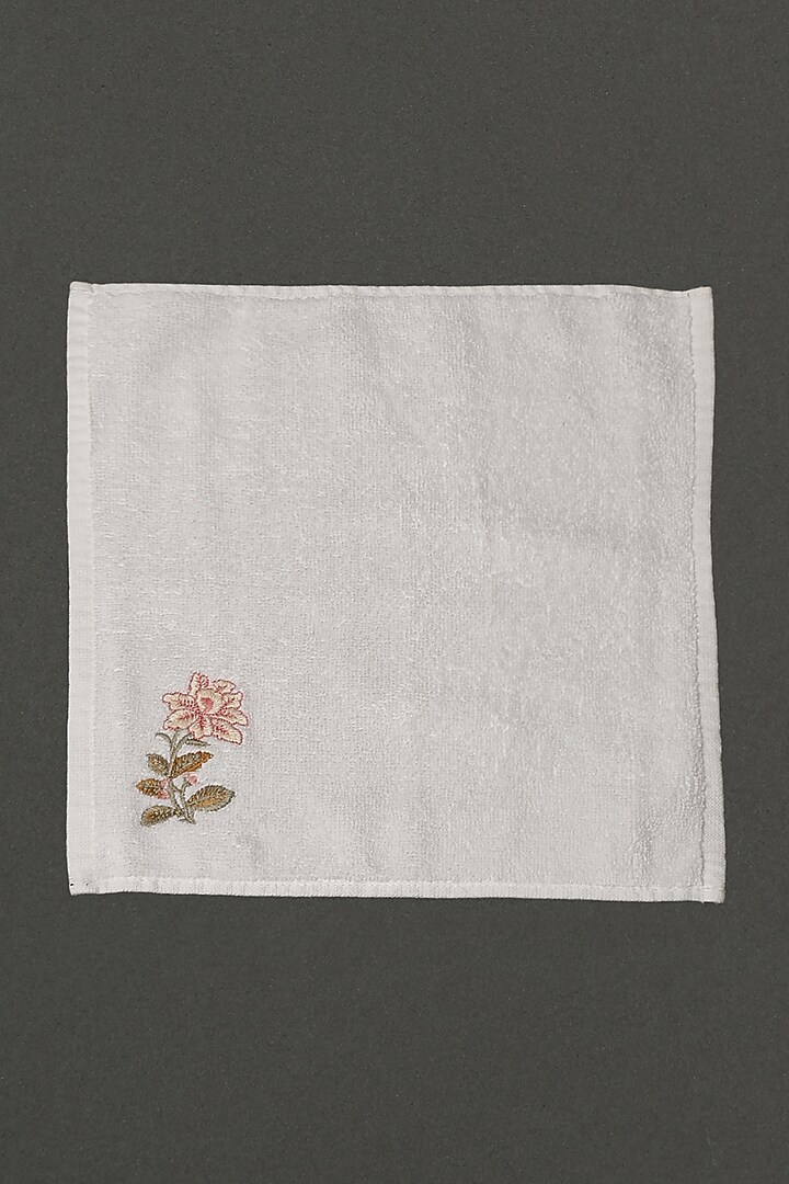 Off-White Face Towels (Set of 3) by Ritu Kumar Home at Pernia's Pop Up Shop