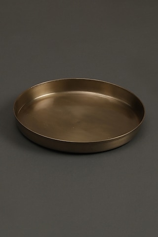 Antique Brass Kansa Thali by Ritu Kumar Home