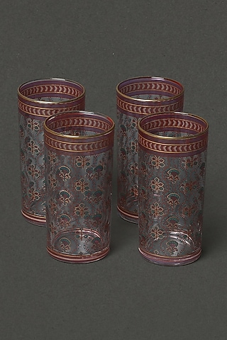 Ivory Lavana Glass Set (Set Of 4) by Ritu Kumar Home