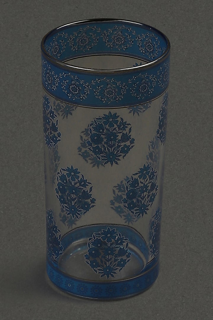 Turquoise Porcelain Glass Set (Set Of 4) by Ritu Kumar Home at Pernia's Pop Up Shop
