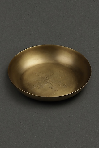 Brass Kansa Pasta Plate by Ritu Kumar Home
