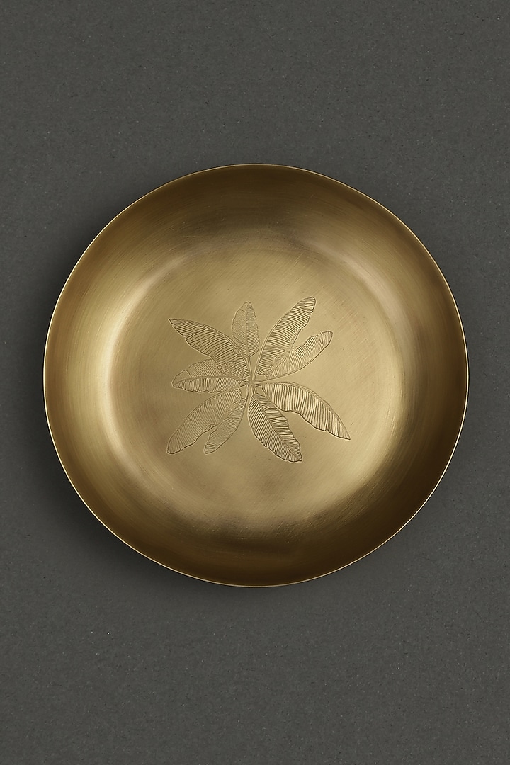 Brass Kansa Pasta Plate by Ritu Kumar Home at Pernia's Pop Up Shop