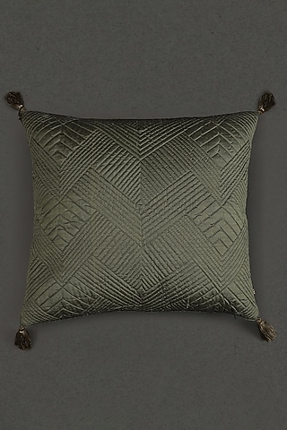 Green Ikkat Cushion With Filler by Ritu Kumar Home