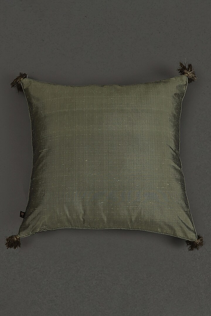 Green Ikkat Cushion With Filler by Ritu Kumar Home at Pernia's Pop Up Shop