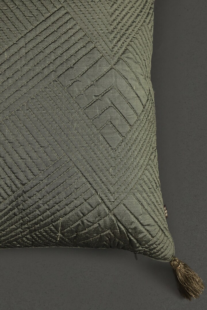 Green Ikkat Cushion With Filler by Ritu Kumar Home at Pernia's Pop Up Shop