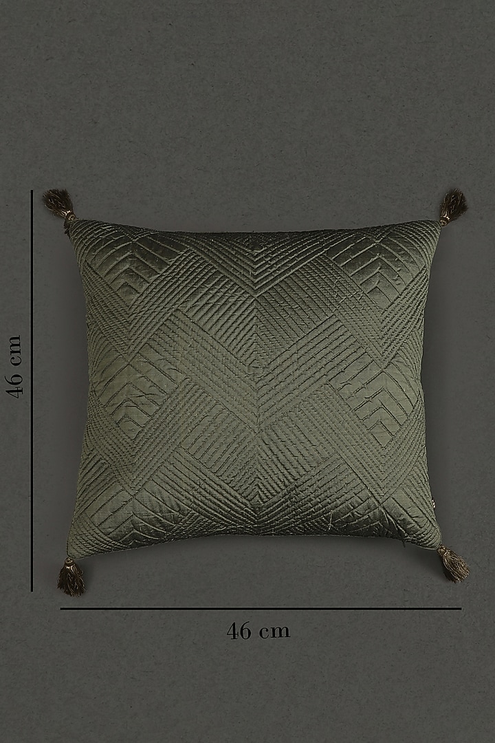 Green Ikkat Cushion With Filler by Ritu Kumar Home at Pernia's Pop Up Shop