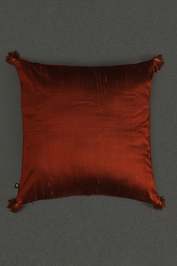 Rust Ikkat Cushion With Filler by Ritu Kumar Home at Pernia's Pop Up Shop