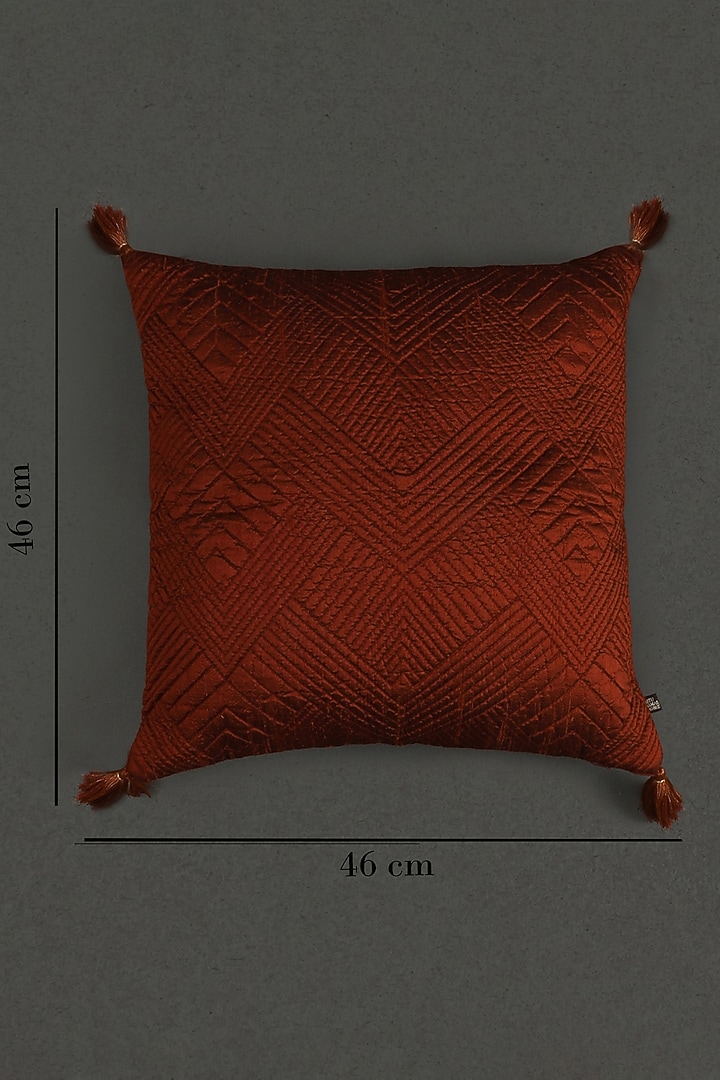Rust Ikkat Cushion With Filler by Ritu Kumar Home at Pernia's Pop Up Shop