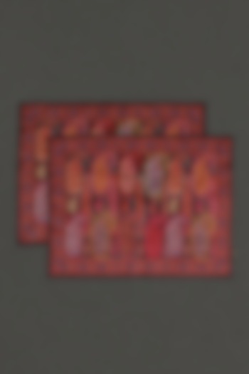 Red Placement Mats (Set of 2) by Ritu Kumar Home at Pernia's Pop Up Shop