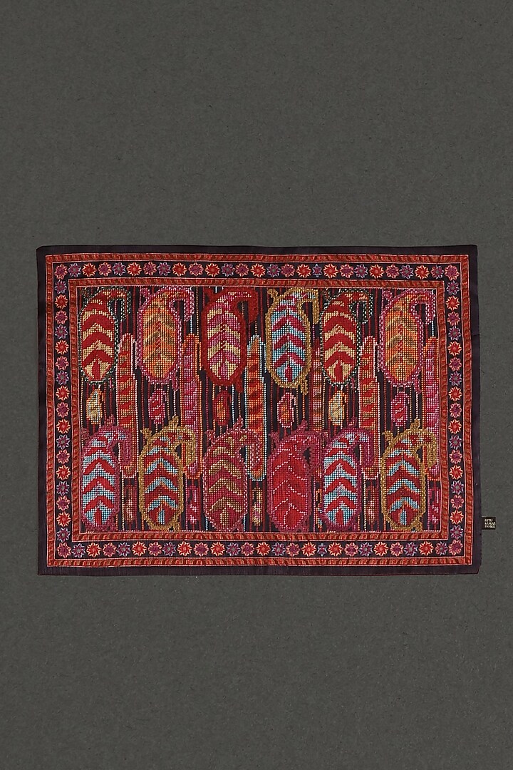 Red Placement Mats (Set of 2) by Ritu Kumar Home at Pernia's Pop Up Shop