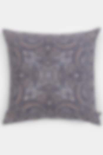 Blue Embroidered Jaamevar Cushion With Filler by Ritu Kumar Home