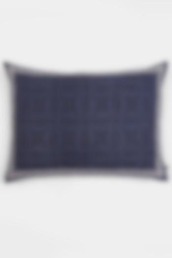 Blue Rectangular Jaamevar Cushion With Filler by Ritu Kumar Home at Pernia's Pop Up Shop