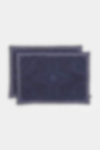 Blue Jaamevar Placemat (Set of 2) by Ritu Kumar Home at Pernia's Pop Up Shop