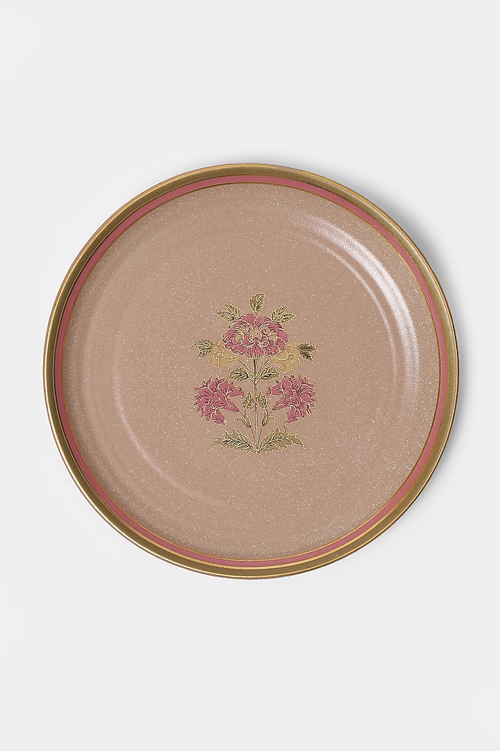 Pink & Beige Koshambi Side Plate (Set of 2) by Ritu Kumar Home at Pernia's Pop Up Shop