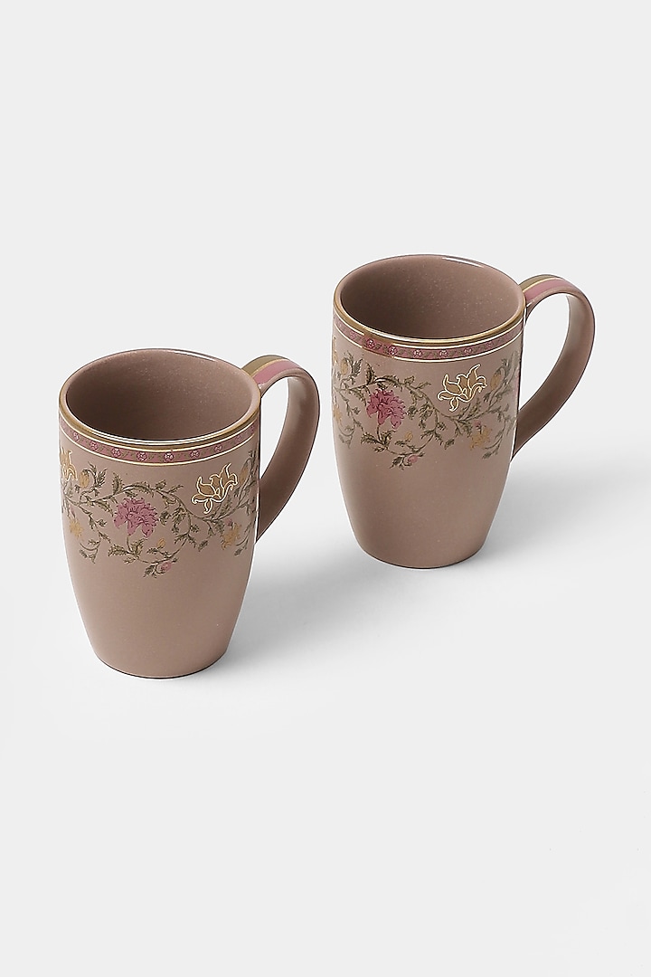 Pink & Beige Koshambi Mugs (Set of 2) by Ritu Kumar Home