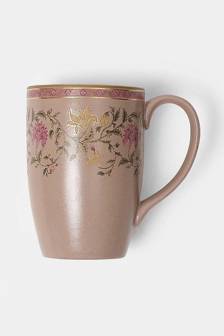 Pink & Beige Koshambi Mugs (Set of 2) by Ritu Kumar Home at Pernia's Pop Up Shop
