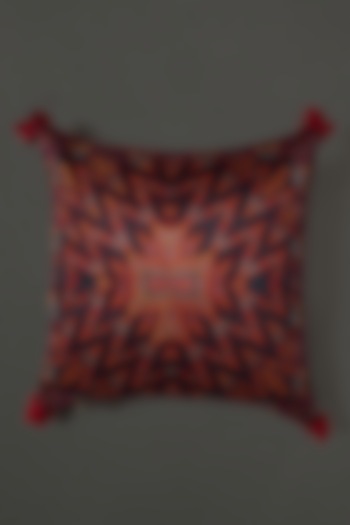 Orange Ikat Cushion With Filler by Ritu Kumar Home