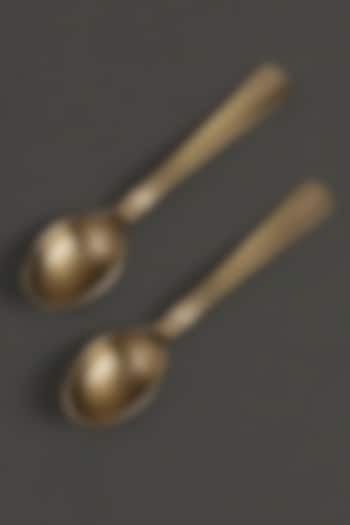 Brass Kansa Spoons (Set Of 2) by Ritu Kumar Home