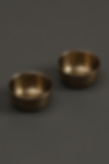 Brass Kansa Small Bowls (Set Of 2) by Ritu Kumar Home