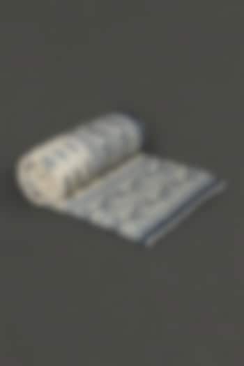 White & Blue Jalmahal Double Quilt by Ritu Kumar Home at Pernia's Pop Up Shop