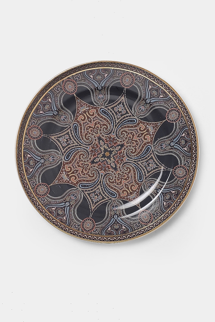 Blue Jaamevar Side Plate (Set of 2) by Ritu Kumar Home at Pernia's Pop Up Shop