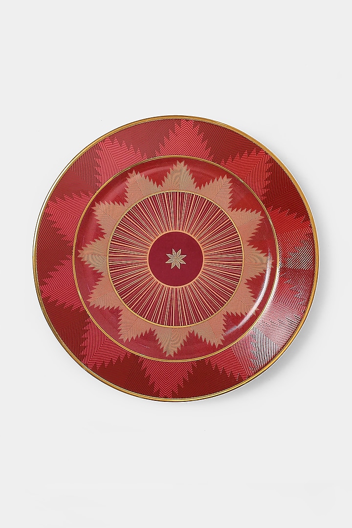 Pink Ikkat Side Plates (Set of 2) by Ritu Kumar Home at Pernia's Pop Up Shop