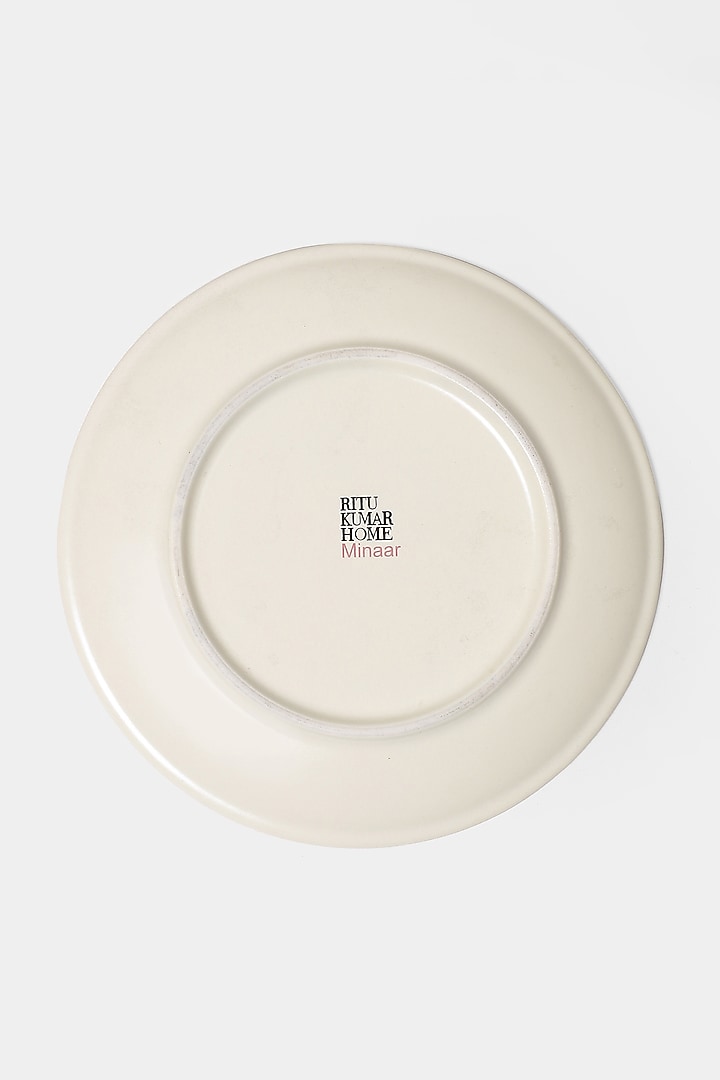 Beige & Pink Minar Dinner Plates (Set of 2) by Ritu Kumar Home at Pernia's Pop Up Shop