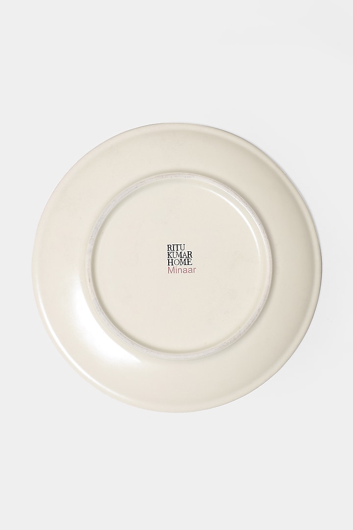 Beige & Pink Minar Side Plates (Set of 2) by Ritu Kumar Home at Pernia's Pop Up Shop
