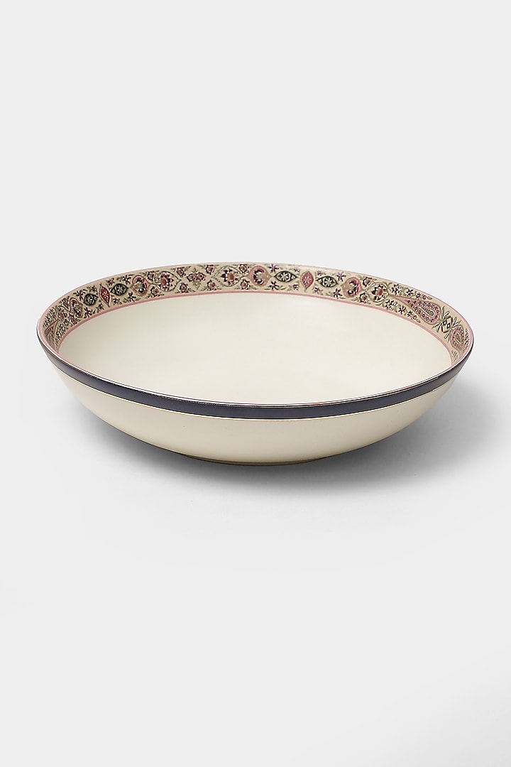 Beige & Pink Minar Salad Bowl by Ritu Kumar Home at Pernia's Pop Up Shop