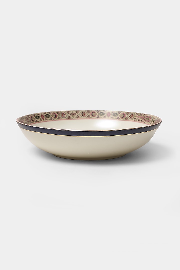 Beige & Pink Minar Salad Bowl by Ritu Kumar Home at Pernia's Pop Up Shop