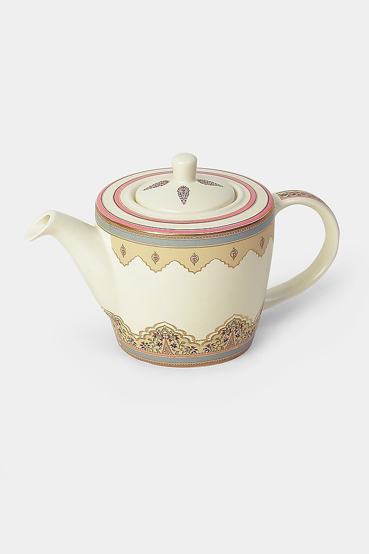 Beige & Pink Minar Kettle Set (Set of 3) by Ritu Kumar Home at Pernia's Pop Up Shop