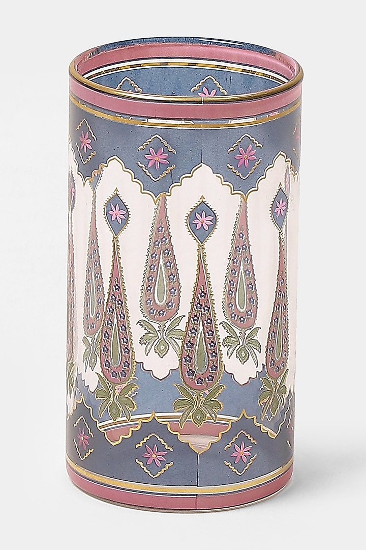Blue & Pink Minar Tumblers (Set of 4) by Ritu Kumar Home at Pernia's Pop Up Shop