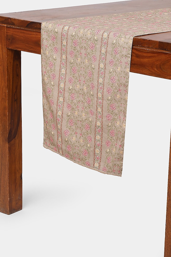 Pink & Beige Koshambi Table Runner by Ritu Kumar Home at Pernia's Pop Up Shop