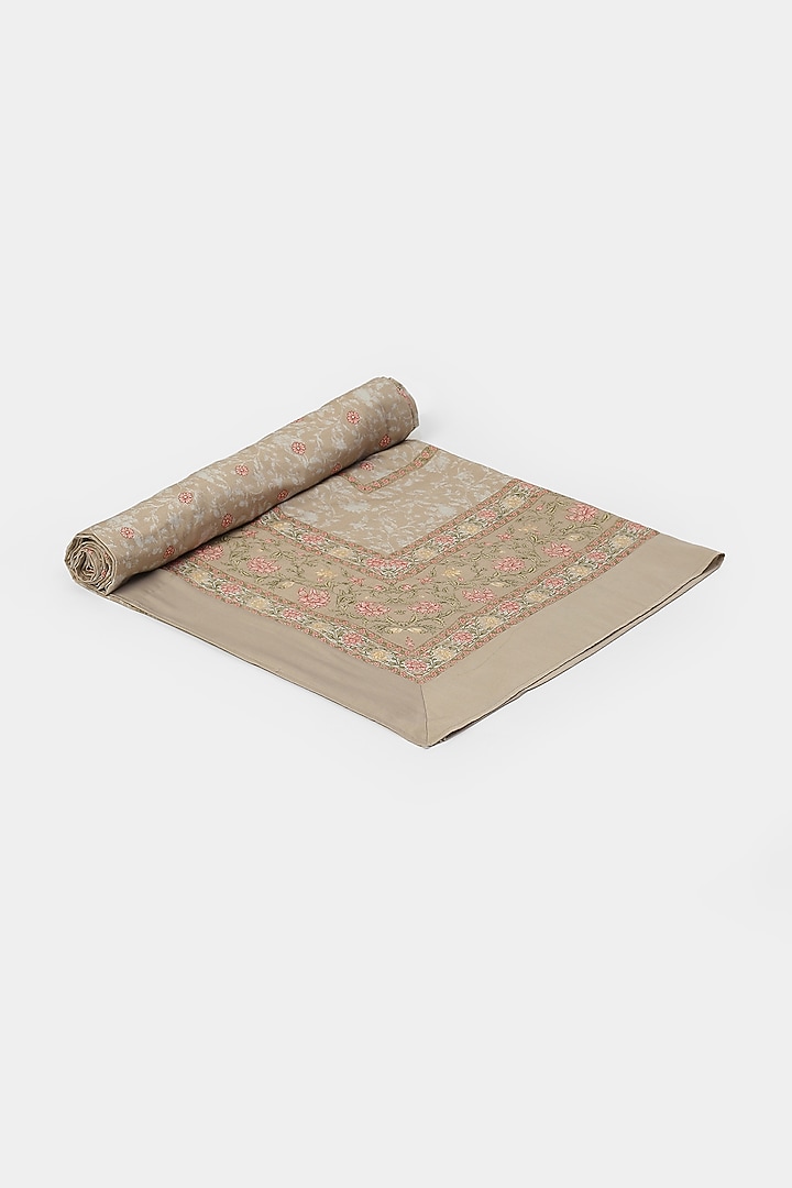 Pink & Beige Koshambi Table Cloth by Ritu Kumar Home at Pernia's Pop Up Shop