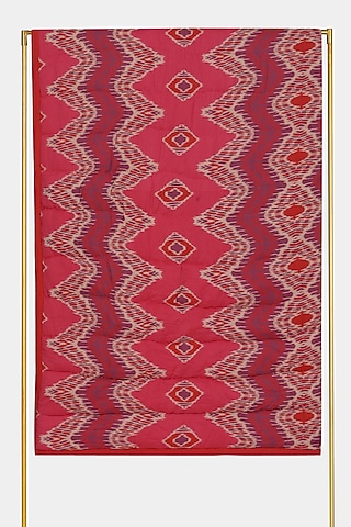 Pink Ikat Double Bed Quilt by Ritu Kumar Home