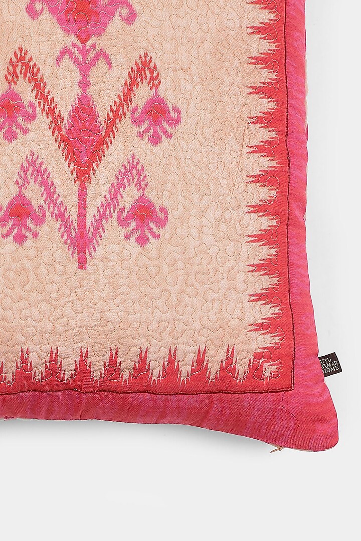 Pink Ikat Pillow Sham With Filler by Ritu Kumar Home at Pernia's Pop Up Shop