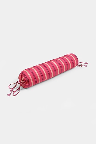 Pink Ikat Bolster With Filler by Ritu Kumar Home