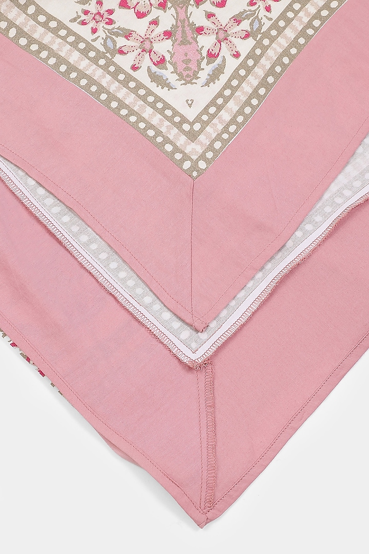 Beige & Pink Minar Table Cloth by Ritu Kumar Home at Pernia's Pop Up Shop