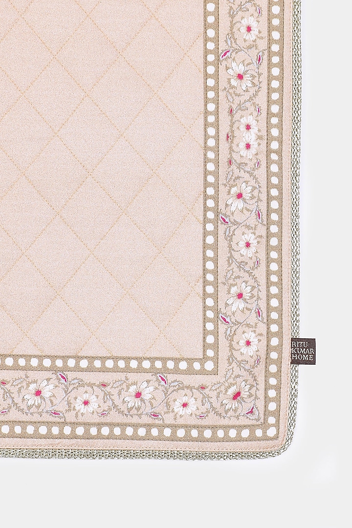 Beige & Pink Minar Placemats (Set of 2) by Ritu Kumar Home at Pernia's Pop Up Shop