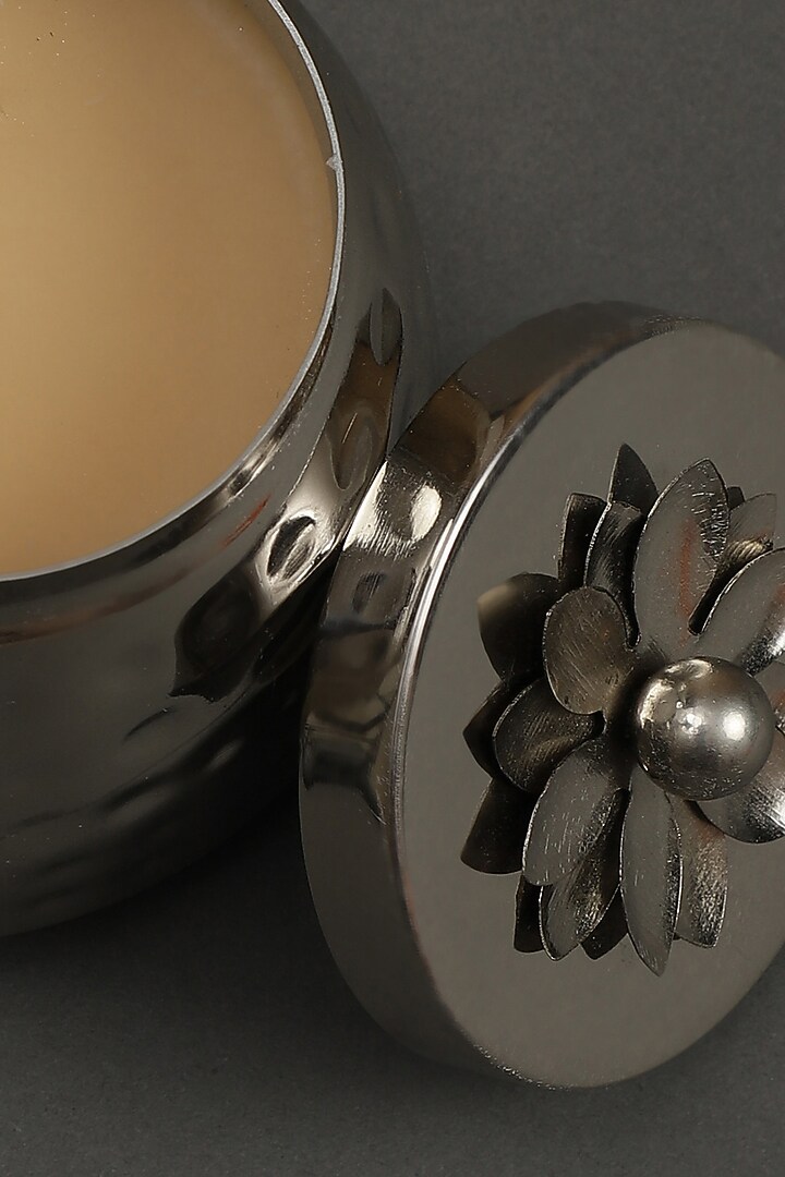 Silver Mogra Votive In Brass Tin by Ritu Kumar Home at Pernia's Pop Up Shop