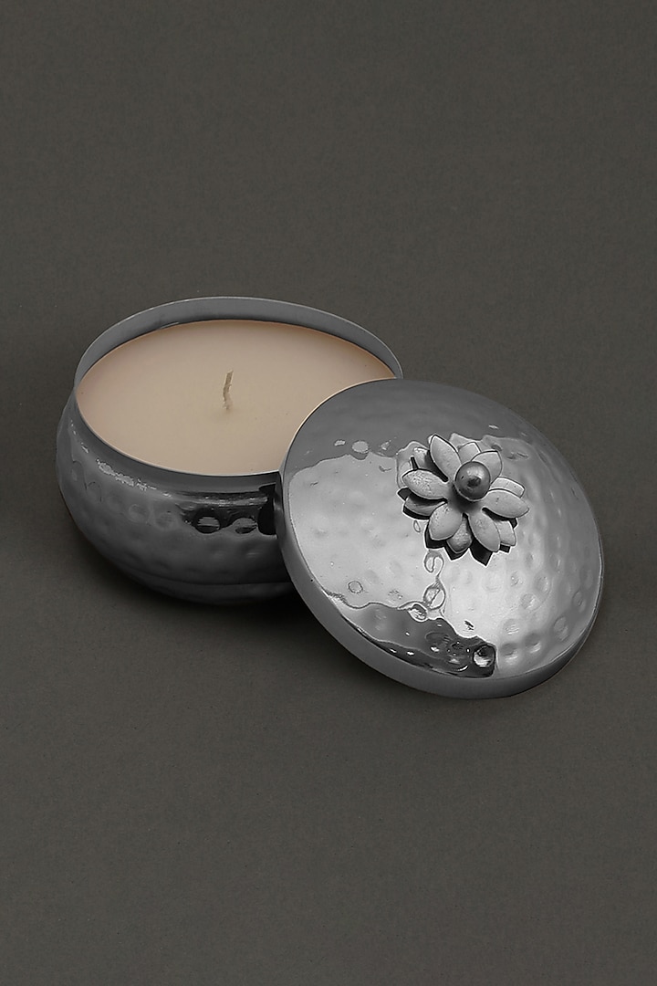 Silver Brass Tin Mogra Votive by Ritu Kumar Home at Pernia's Pop Up Shop