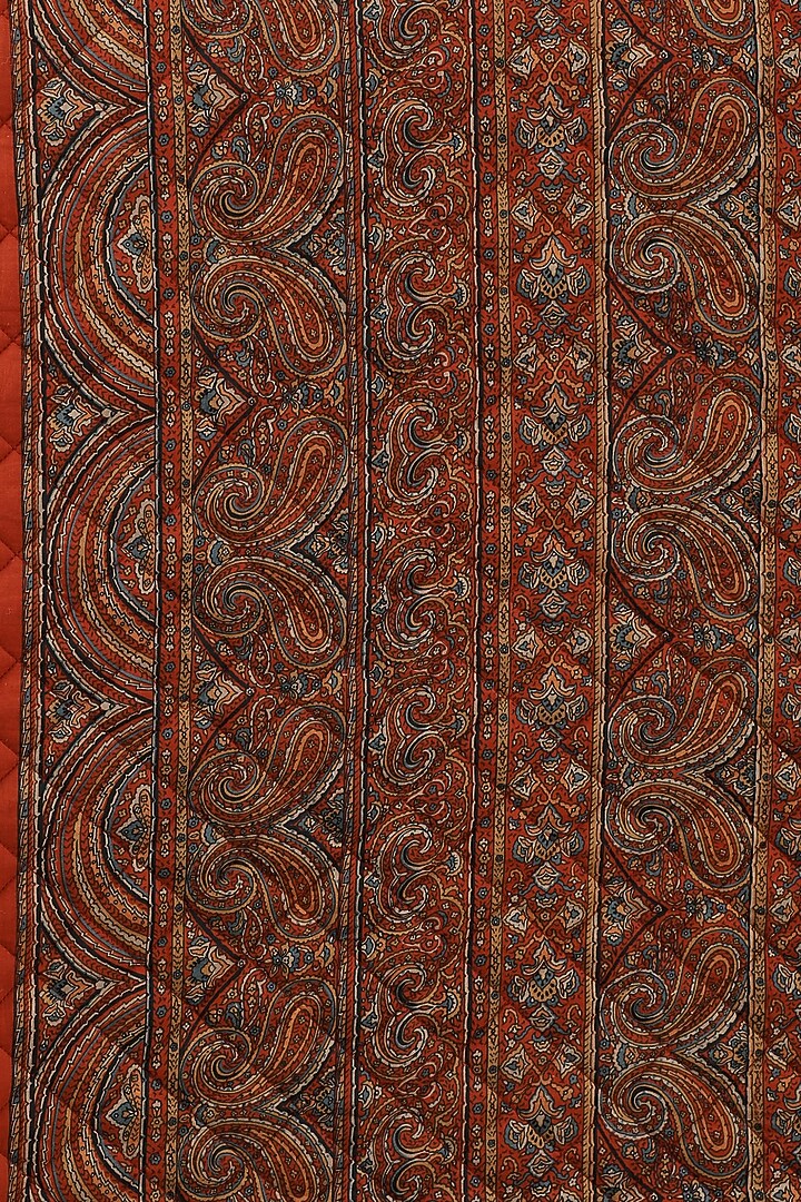 Red Jamawar Double Bed Quilt by Ritu Kumar Home at Pernia's Pop Up Shop