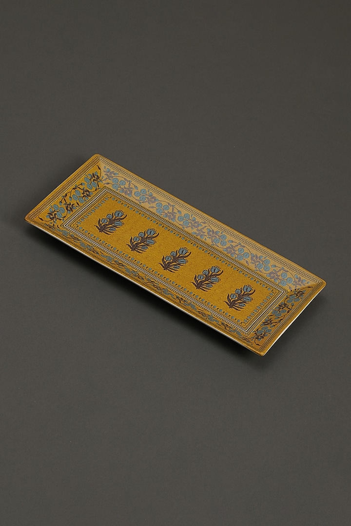 Yellow Jal Mahal Serving Platter by Ritu Kumar Home at Pernia's Pop Up Shop