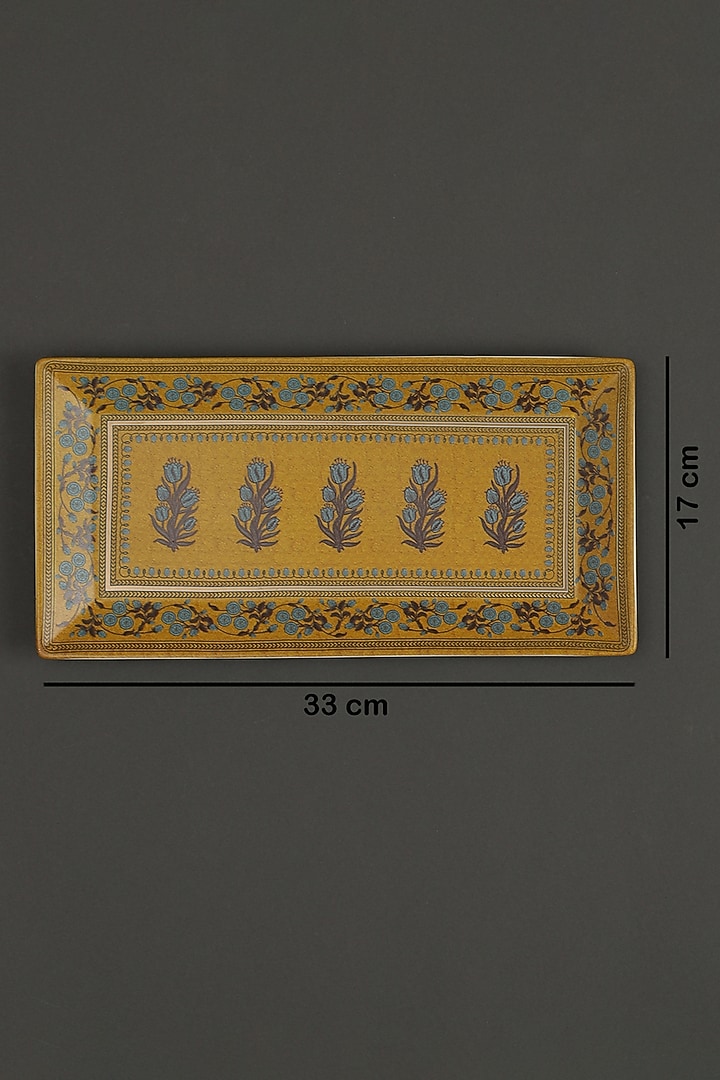 Yellow Jal Mahal Serving Platter by Ritu Kumar Home at Pernia's Pop Up Shop