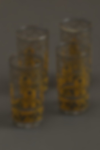 Yellow Jal Mahal Glasses (Set of 4) by Ritu Kumar Home at Pernia's Pop Up Shop